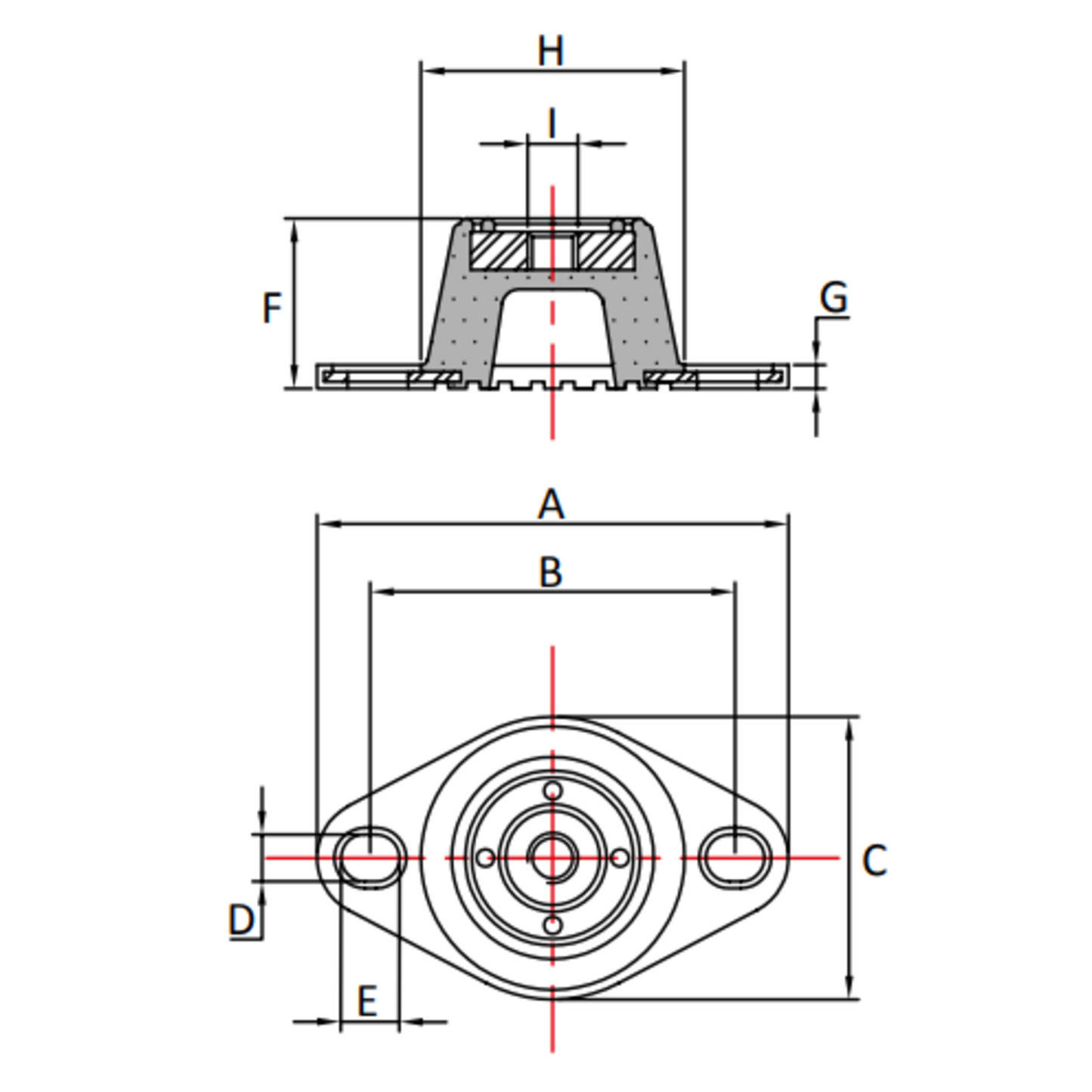 M10 Rubber Encapsulated Flange HVAC Anti Vibration Mount