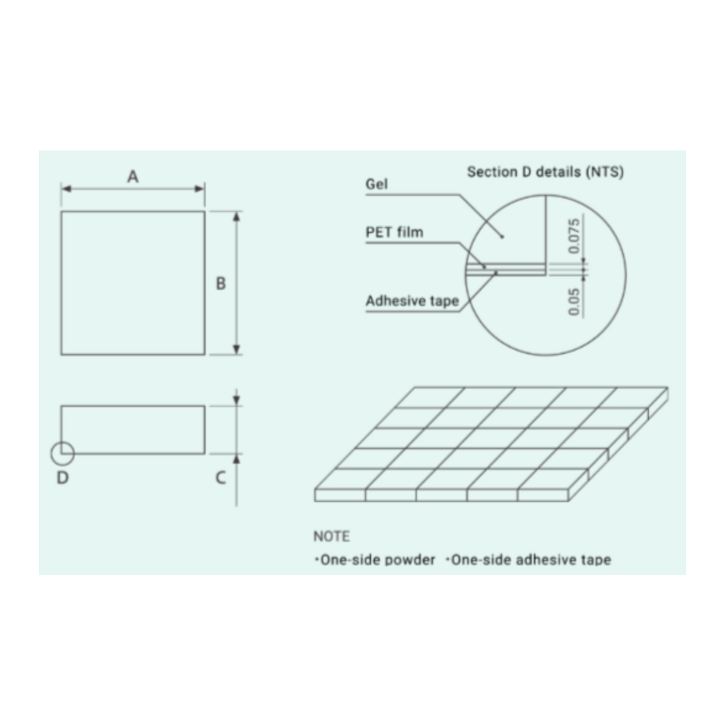 Shock Cushioning and Isolation Gel Pads 20x20mm  1/3/10mm thick