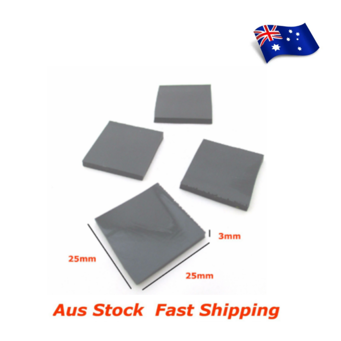 Sorbothane Vibration Isolation Pads 3x25x25mm or 6x25x25mm 4pc