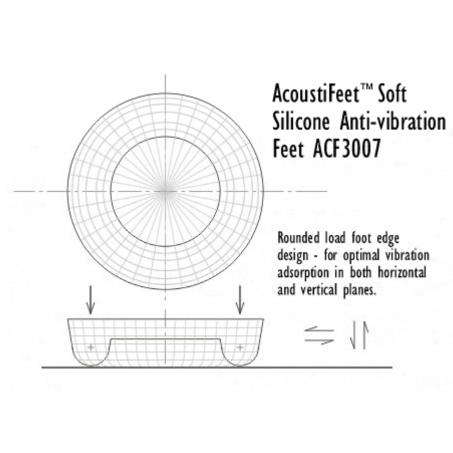 Acousti Feet Round Audio Isolation Feet With Adhesive